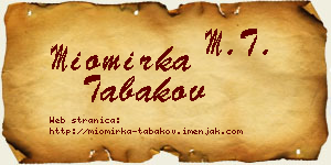 Miomirka Tabakov vizit kartica